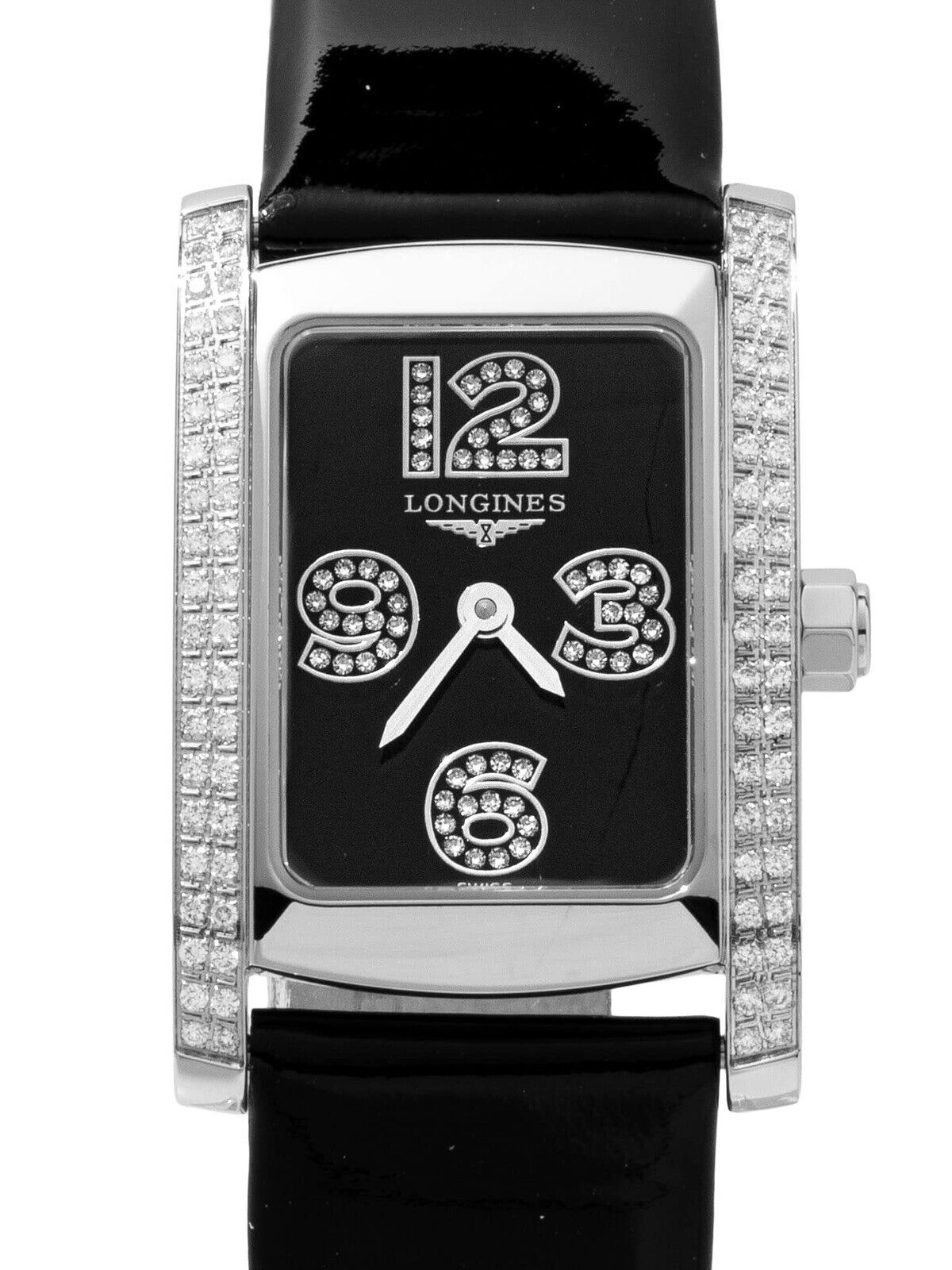 Longines Dolce Vita Steal Diamonds Black Dial Quartz Ladies Watch L5.155.0.51.2