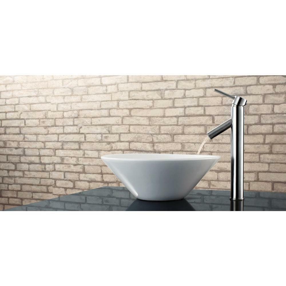 Glacier Bay Single Hole Single-Handle High-Arc Vessel Bathroom Faucet in Chrome