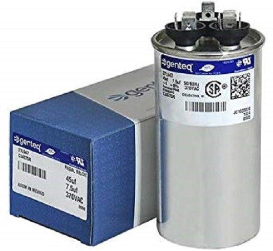 GE Genteq Capacitor Dual Run Round 45/7.5 uf 370 volt Z97F9969 97F9969
