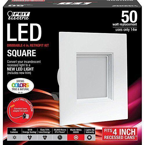 FEIT Electric LED Square Dimmable 4" Retrofit  Kit - 2 qty
