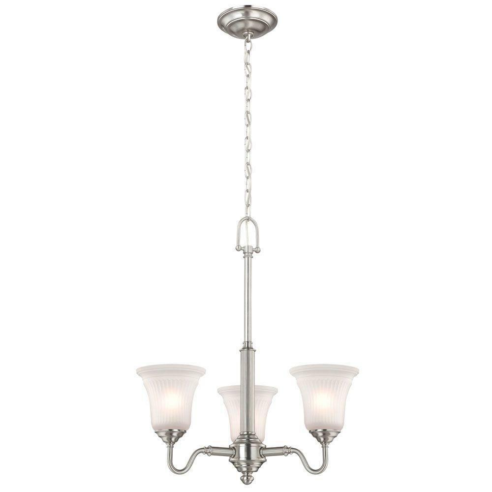 Commercial Electric  3-Light Brushed Nickel Chandelier
