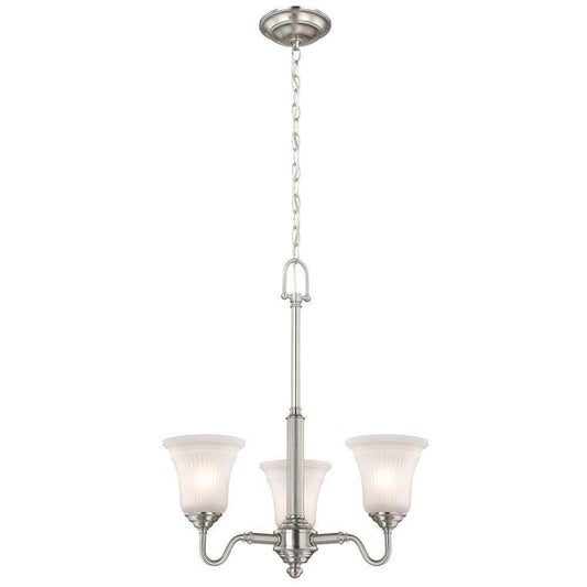 Commercial Electric  3-Light Brushed Nickel Chandelier
