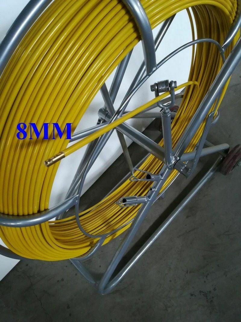 Fish Tape Fiberglass Reel Wire Cable Running Rod Duct Rodder Fishtape Puller 8mm