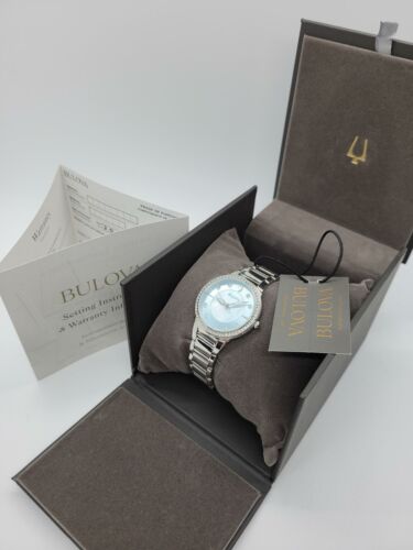 $280 MSRP | Bulova Women’s Swarovski Crystal Blue Dial Watch – 96L288 (NEW)