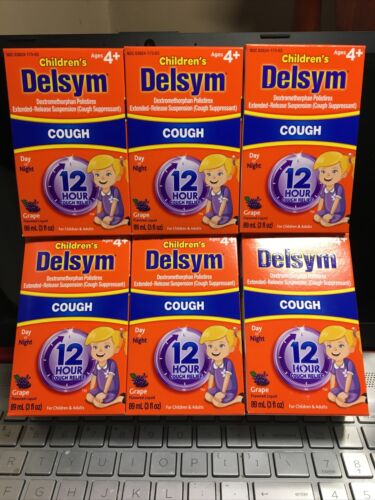 X6 Children’s Delsym Cough Liquid 12 Hour Relief Grape Flavor 3oz EXP 03/2023