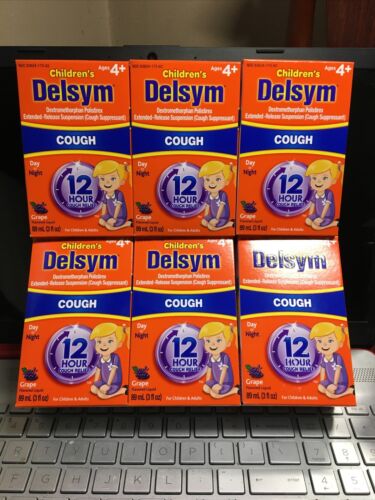 X6 Children’s Delsym Cough Liquid 12 Hour Relief Grape Flavor 3oz EXP 03/2023