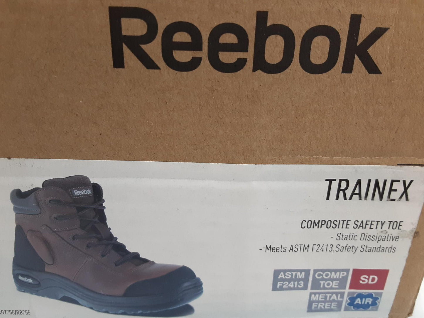 Reebok Work Womens Trainex 6" Boot, Comp Toe, S & O Resistant, Brown- 8.5 Wide