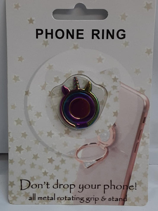 Myxx Rose Unicorn  Tone Glitter Design Phone Ring, 1 Inch