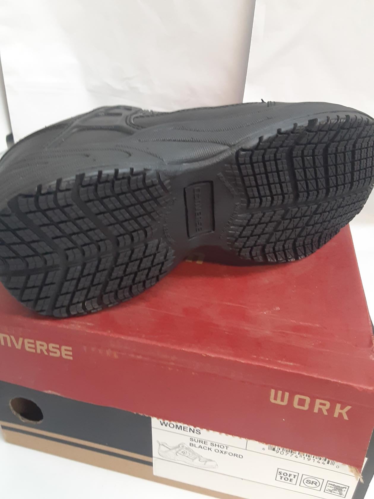 Converse Work 'SureShot' Black, Oxford- Men: 5/ Women:7 Wide, Soft Toe, SR- NEW