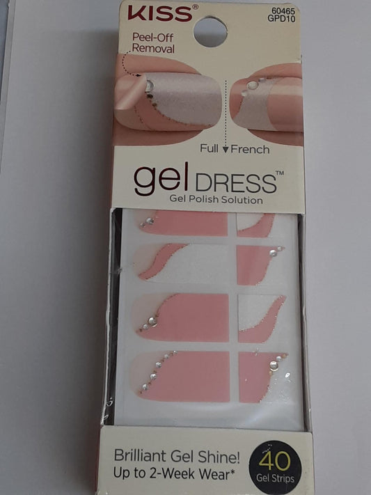 Kiss Gel Dress Strips 'Cold Springs'-40 CT- 20 Full/20 French Strips 60465- NEW