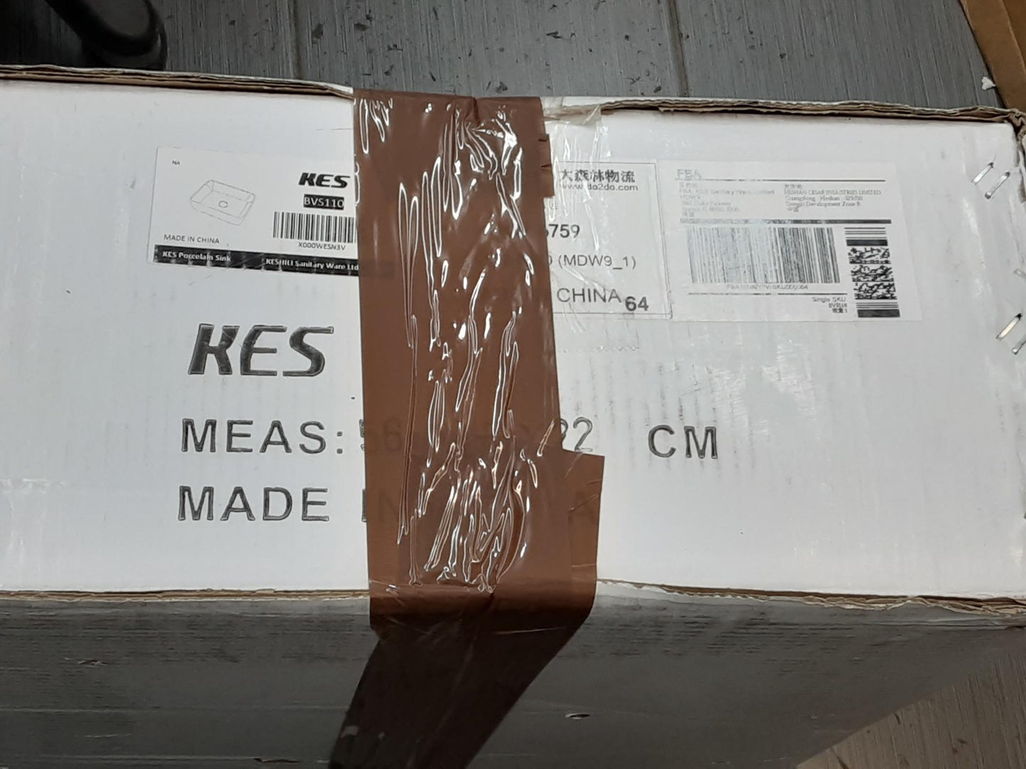 KES Bathroom Porcelain Vessel Sink 19"  White Rectangle, BVS110 - OPEN BOX