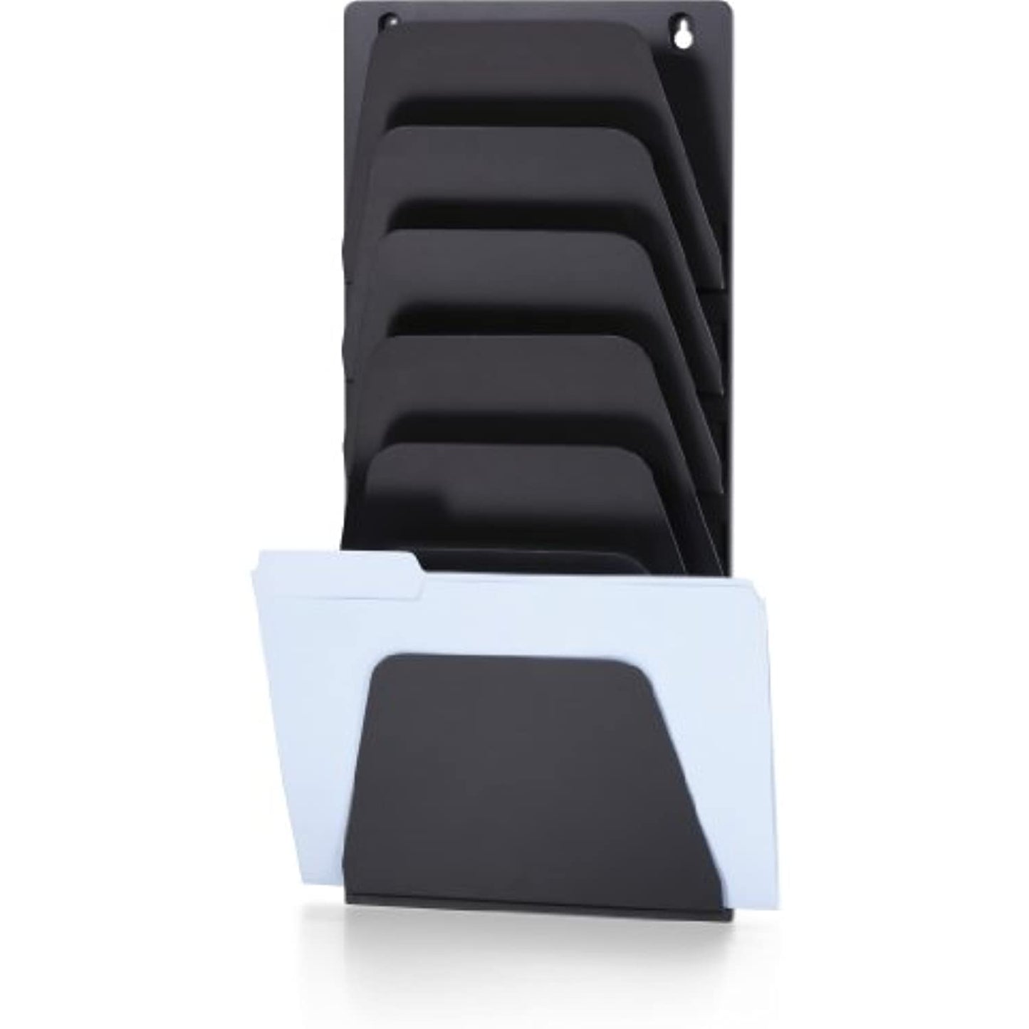 Officemate Wall File Holder, Letter/Legal, 7 Pockets, Black *PREOWNED* USED*