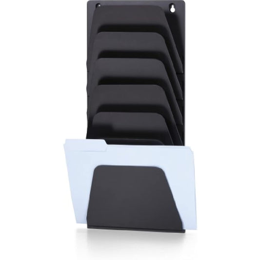 Officemate Wall File Holder, Letter/Legal, 7 Pockets, Black *PREOWNED* USED*