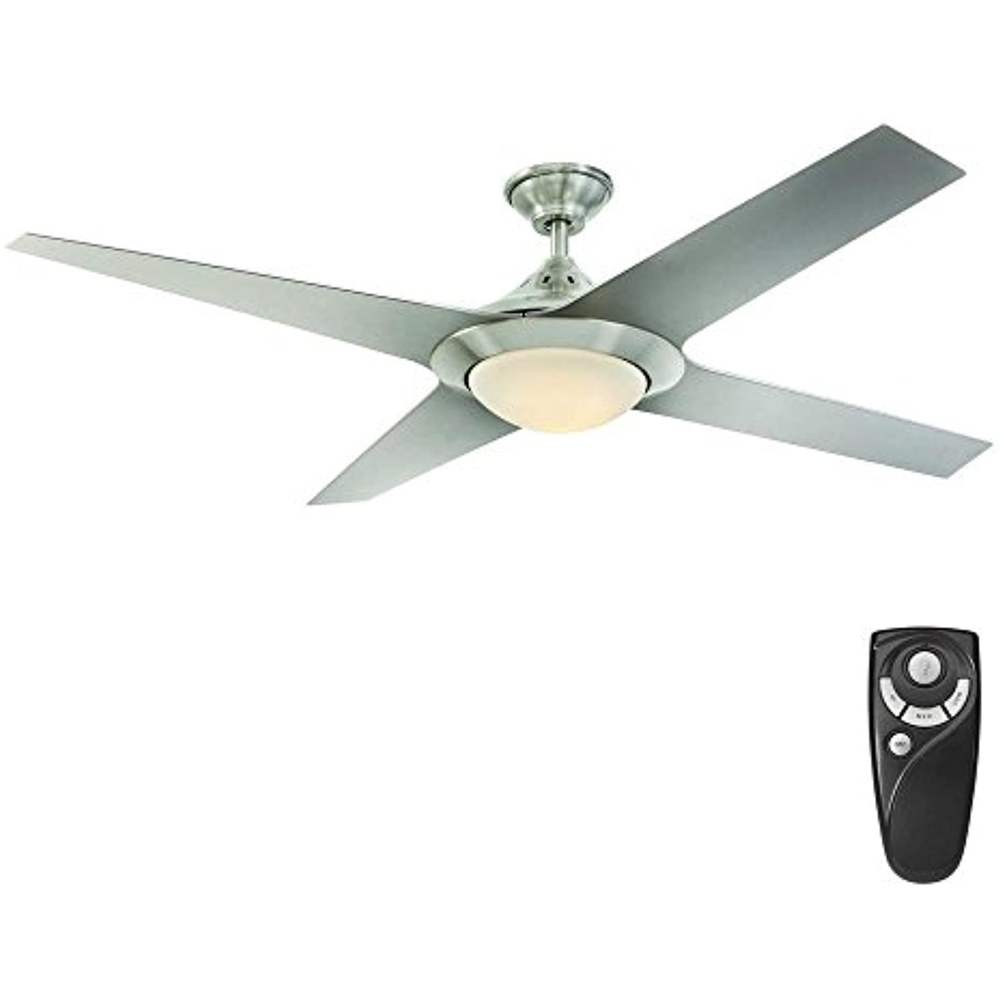 Home Decorators Folsom 60" LED Indoor Nickel Ceiling Fan/Light Kit /Remote