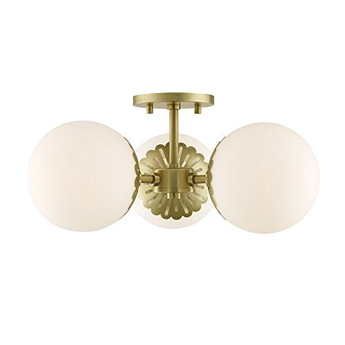 Mitzi Paige 17 1/2" Wide Aged Brass 3-Light Ceiling Light