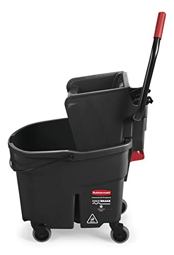 Rubbermaid Commercial WaveBrake 2.0 35 QT Side-Press Mop Bucket and Wringer,