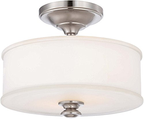 Minka Lavery Mount Ceiling Light 4172-84,Round Glass Lighting Fixture, 2 Light,