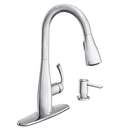 Moen Essie Single-Handle Pull-Down Sprayer Kitchen Faucet with Reflex and Powerclean in Chrome