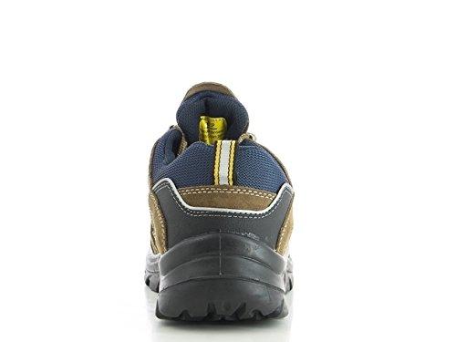 SAFETY JOGGER X2020P Men Hiking Style Safety Toe Lightweight EH PR Water Resistant Shoe, M 12, Brown/Navy