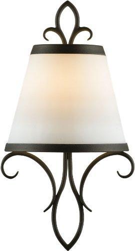Feiss WB1486BK Peyton Glass Wall Sconce Lighting, Black, 1-Light (8"W x 14"H) 60watts