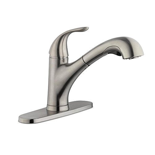 Single-Handle Fast Mount High Arc Pull-Out Turbo Sprayer Kitchen Faucet in Stainless Steel