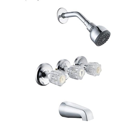 Glacier Bay 834X-0001 Aragon 3-Handle 1-Spray Water Sense Tub and Shower Faucet in Chrome