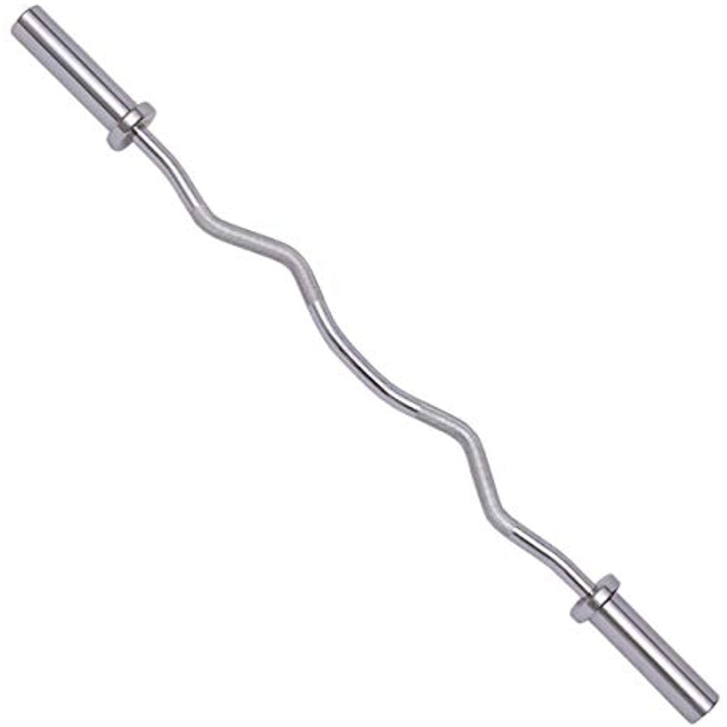 Everyday Essentials Olympic Super Curl Barbell Curl Bar, 48 inch (350 lb Weight Capacity), Silver (CB4S)