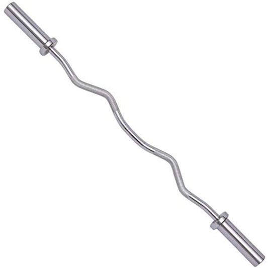 Everyday Essentials Olympic Super Curl Barbell Curl Bar, 48 inch (350 lb Weight Capacity), Silver (CB4S)