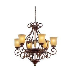 Hampton Bay 13386-016 Freemont Collection 6 Light ha H W x 30" D Antique Bronze, See Picture