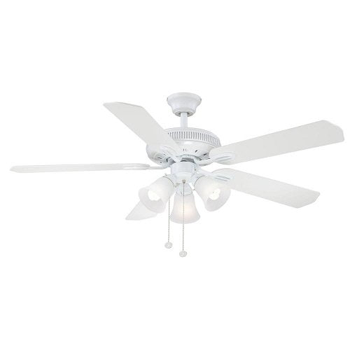 Hampton Bay Glendale 52 in. Indoor White Ceiling Fan with Light Kit