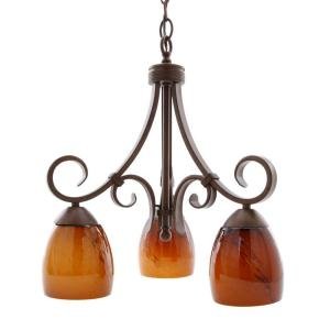 Hampton Bay 27109 Rhodes 3-Light 78-1/8" Nutmeg Downlight Chandelier