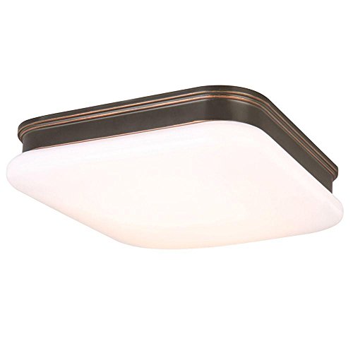 Hampton Bay 11-inch Square Oil Rubbed Bronze LED Flushmount Light Fixture 2700K