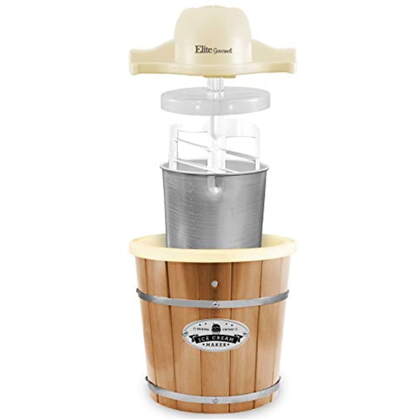 Elite Gourmet EIM-924L 4 Qt. Electric Motorized Maker Ice & Rock Salt, 4Qt.