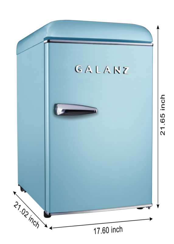 Galanz 1.7 Cu ft Retro Single Door Mini Fridge, Game Room, Garage, Kids Room