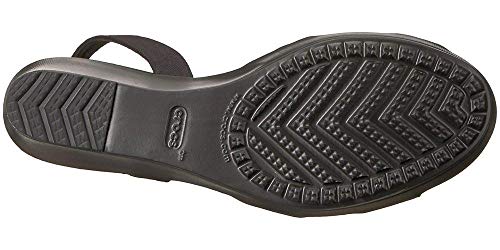 Crocs Women's Leigh II Cross-Strap Ankle Wedge Sandal, Black/Black, 7 M US