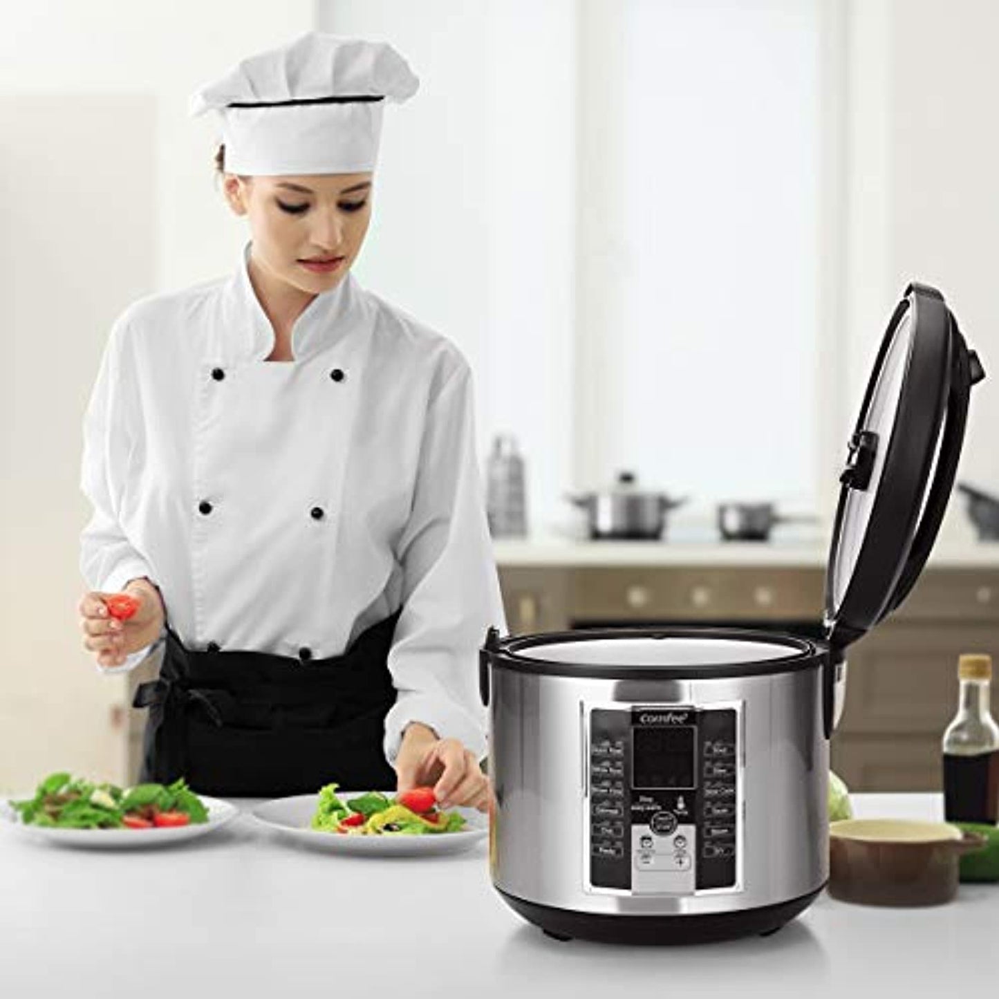 COMFEE' Rice Cooker Slow Cooker Steamer Stewpot Saute All in One 12 Digital C...