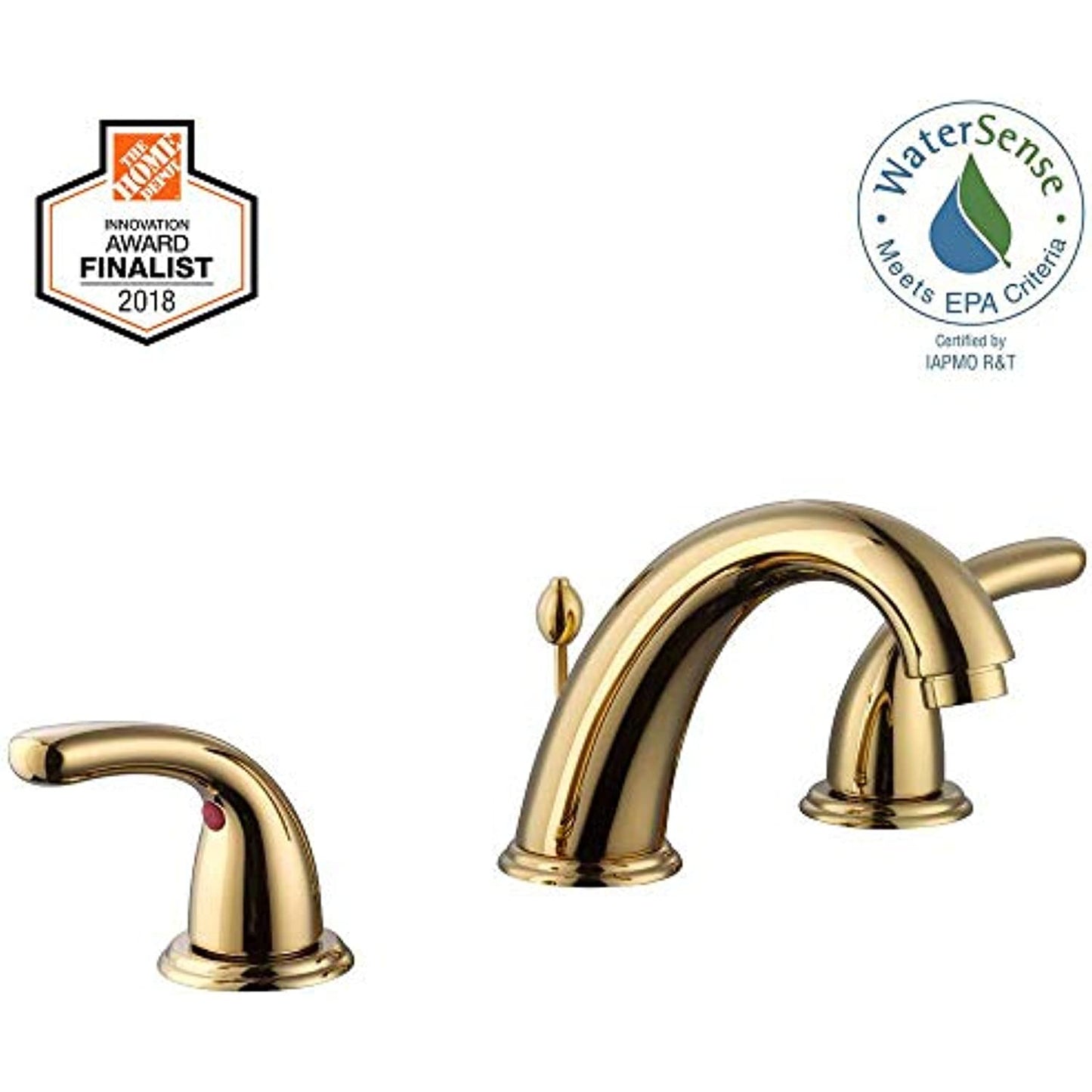 Builders 8 in. Widespread 2-Handle High-Arc Bathroom Faucet in Polished Brass