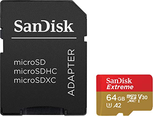 SanDisk 64GB Extreme microSD UHS-I Card with Adapter - U3 A2 -