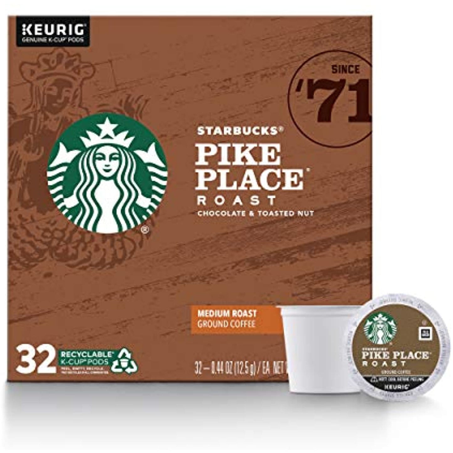 Starbucks Pike Place 128 Count K Cups Coffee Pods for Keurig Best By 7/2020