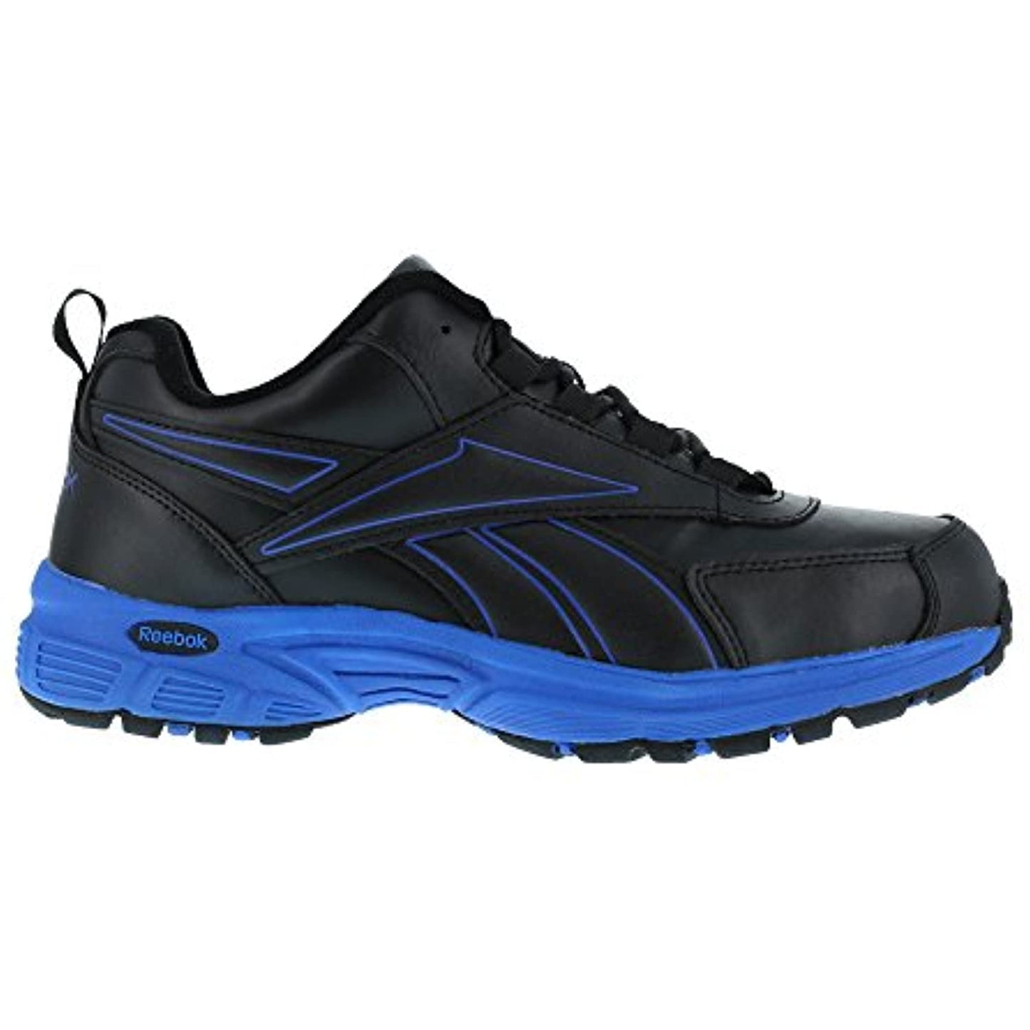 Reebok Work Oxford - Black/Blue- RB4830- Size 8.5 Wide MENS- Steel Toe, SR- NEW