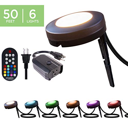 Enbrighten 45063 Color Changing (50ft. 6 Puck) WiFi Outdoor Landscape Lights Kit