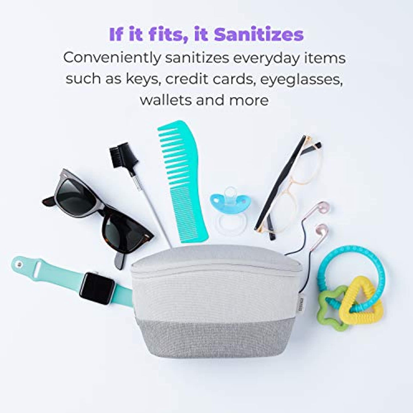 HoMedics UV Clean Sanitizer Bag Portable UV Light Sanitizer, Fast Germ Sanitizer