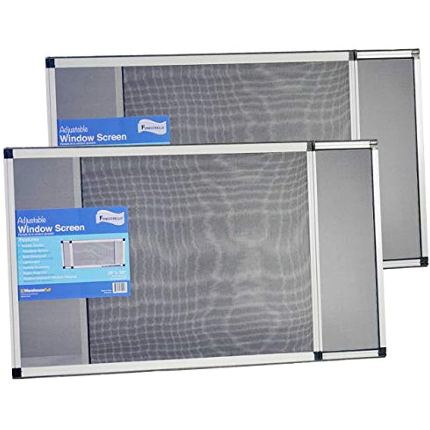 Fenestrelle Adjustable Window Screen - Horizontal (20" H x 28" - 54" W), 2 Pack