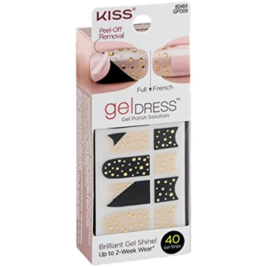 Kiss Gel Dress 60464 'Sweet Melody' 40 Gel Strips-20 Full/20 French,  (one)
