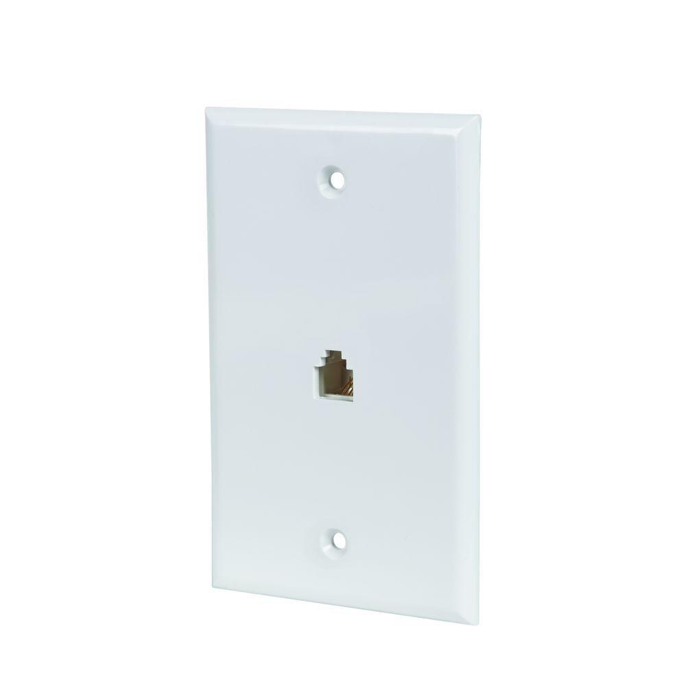 Phone Jack Wall Plates 5 Pack White