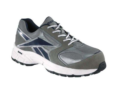 Reebok Mens Grey/Blue Leather Mesh Athletic Oxford Ateron Comp Toe 9 M