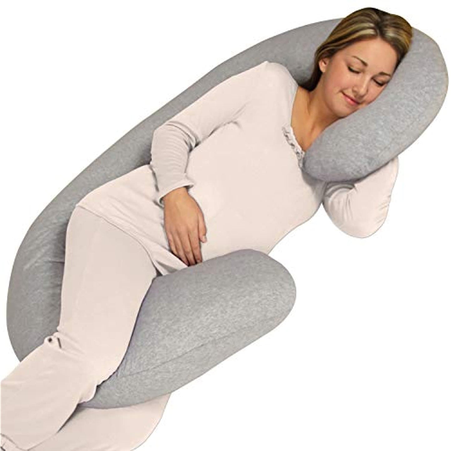 The Chic Jersey, Snoogle, Total Body Pillow - Heather Gray (for pregnant women)