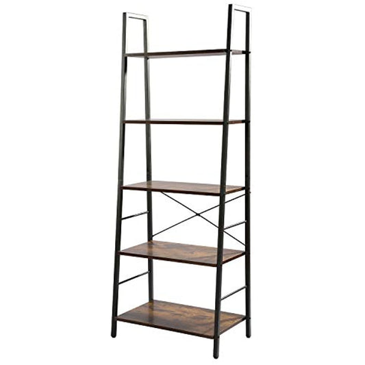 5-Tier in Rustic Brown LADDER SHELF  (preowned- Excellent Condition)