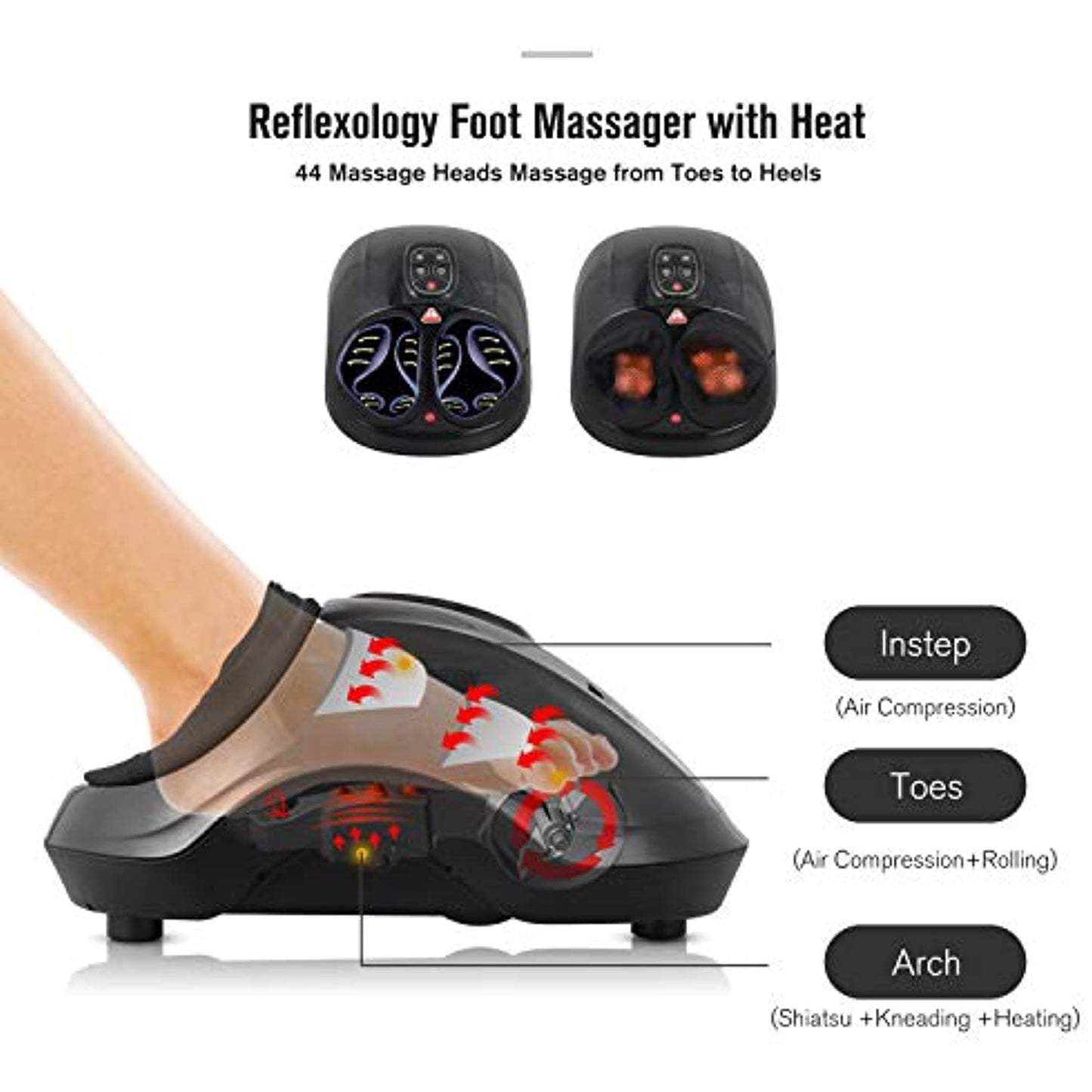 FIT KING Shiatsu Foot Massager Machine with Heat -FT-001F- (OPEN BOX/ NEW)