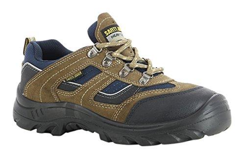 SAFETY JOGGER X2020P Men Hiking Style Safety Toe Lightweight EH PR Water Resistant Shoe, M 12, Brown/Navy